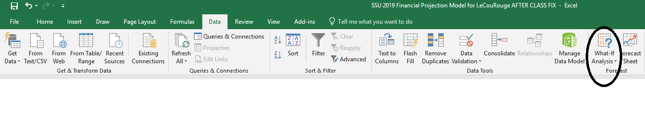What-ifs to Goalseek in MS Excel 2016